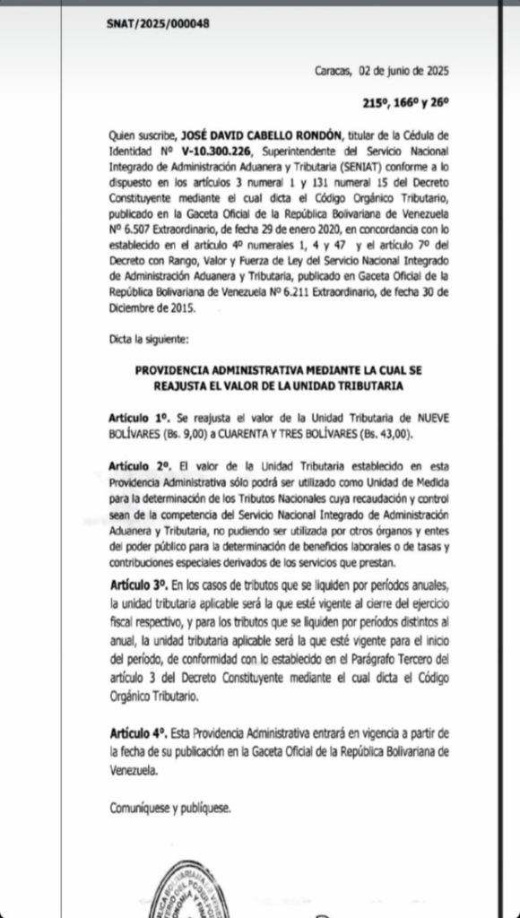 unidad tributaria