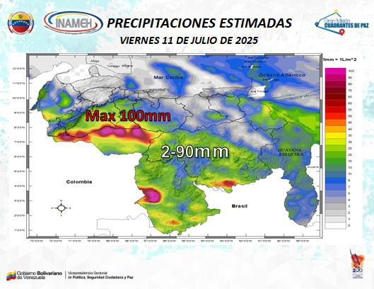 Persisten las lluvias y nubosidad en varias regiones de Venezuela, con afectaciones en municipios clave
