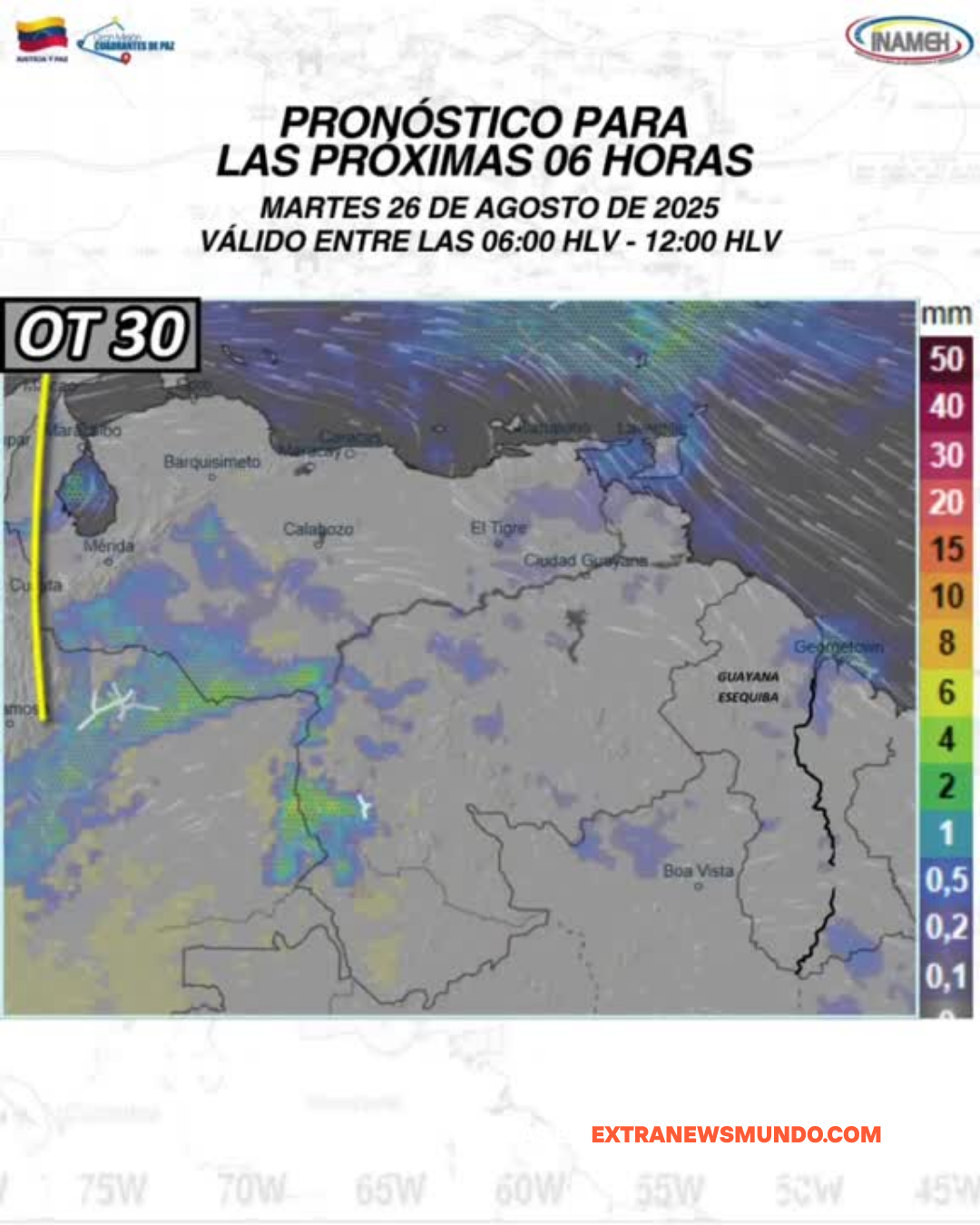 Onda tropical número 30 se acerca a Venezuela: alertas por fuertes lluvias y tormentas en varias regiones