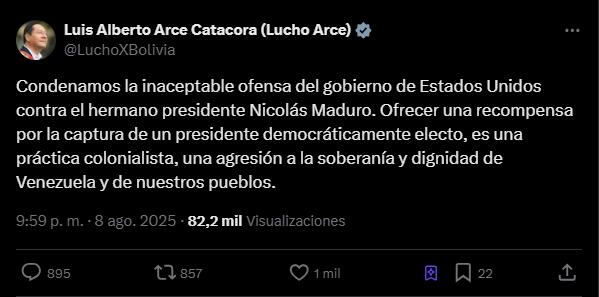 América Latina rechaza la absurda recompensa de 50 millones de dólares contra el presidente Nicolás Maduro