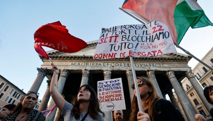 Italia se paraliza en una huelga general histórica en solidaridad con Gaza