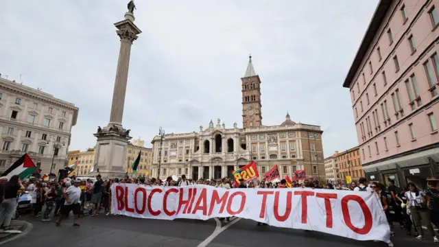 Italia se paraliza en una huelga general histórica en solidaridad con Gaza