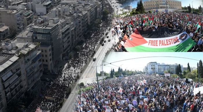 Protestas en Atenas y otras ciudades europeas contra el régimen sionista tras interceptación de la Flotilla