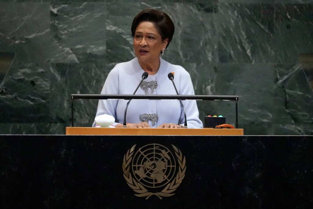Priomera Ministra de Trinidad y Tobago, Kamla Persad Bissessar, en la UNGA 80