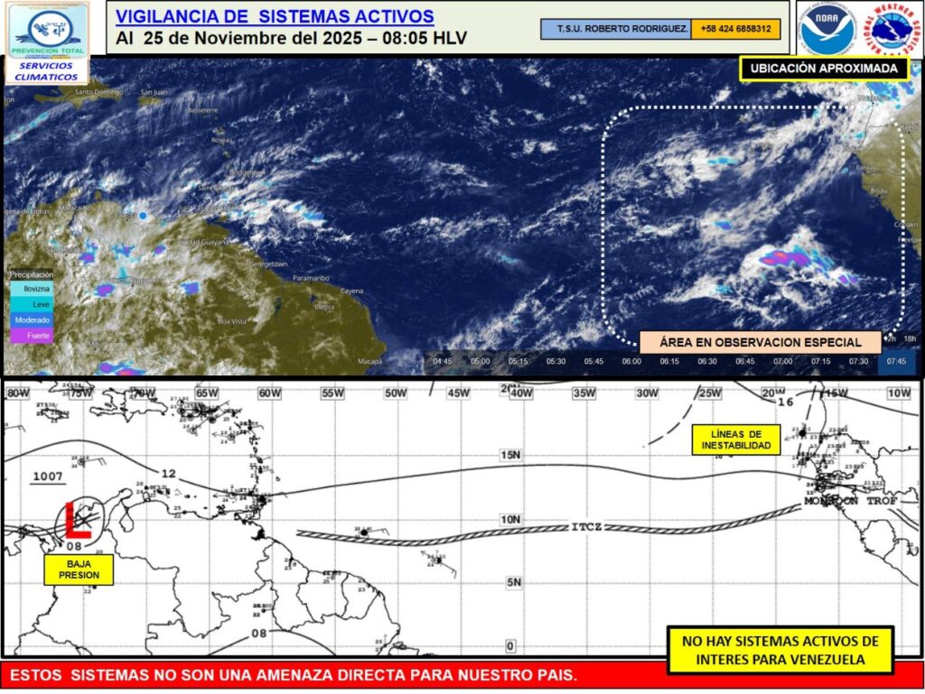 Cielo nublado y lluvias intermitentes marcan el clima nacional hoy