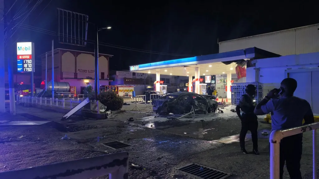 EStación de Regente y Rey, en Georgetown, Guyana, luego del siniestro