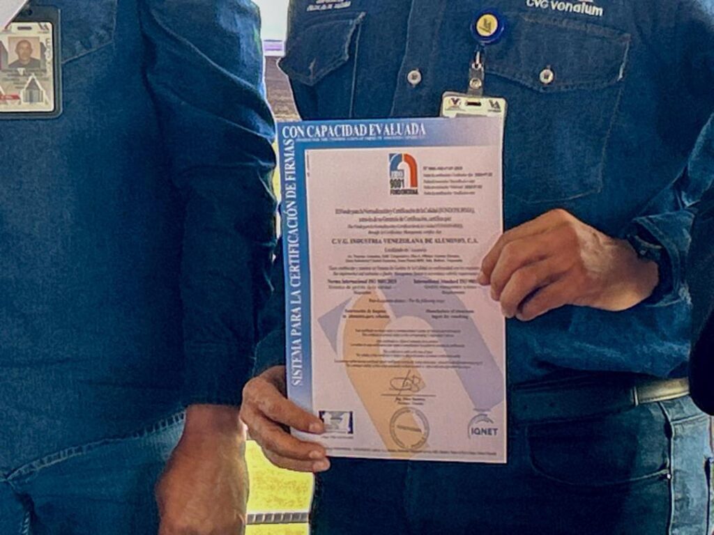 CVG Venalum recibe acreditación internacional de Gestión de Calidad